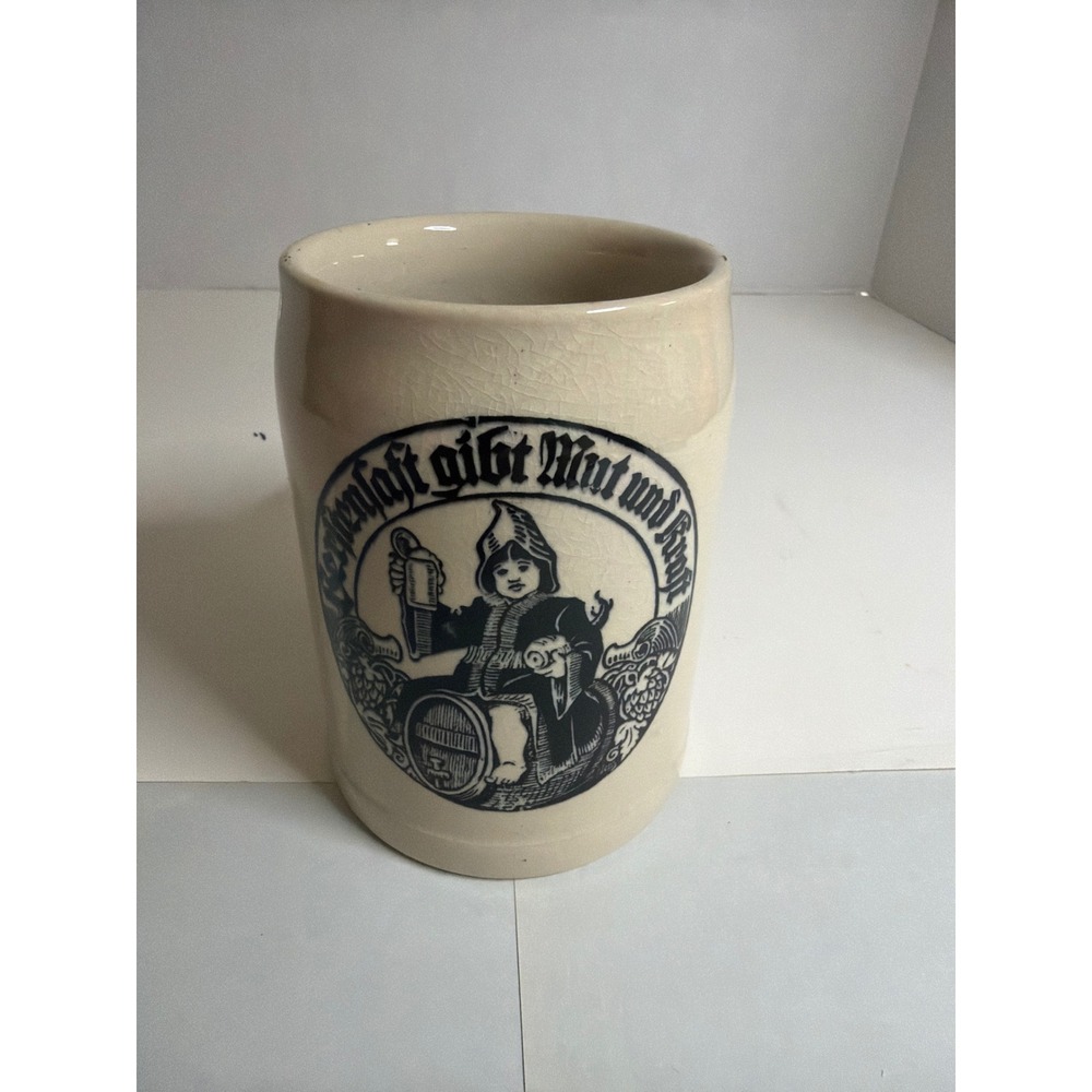 Vintage GMT Co Germany Stoneware Beer Stein Gerstensaft gibt Mut und Kraft Mug